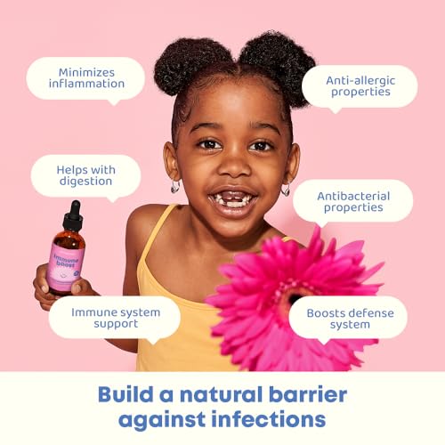 JoySpring - Kids Immune Support – Vitaminas Infantis para o Sistema Imunológico – Reforço para o Sistema Imunológico – Sabugueiro, Equinácea, Casca de Laranja