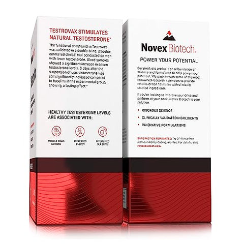 Novex Biotech - Testrovax, 90 Comprimidos – Melhor Estimulante de Testosterona para Homens – Vitaminas para Homens – Aumente a Testosterona – Estimulante de Testosterona – Aumento de Testosterona – 2700mg, 1 Pacote