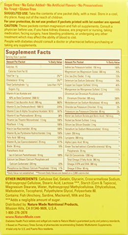 Pacote de Saúde para Diabetes, 30 Unidades – Embalagem com 30 suplementos essenciais para o controle da diabetes - Nature Made