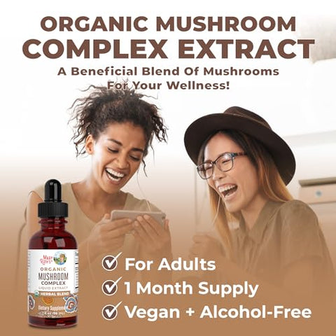 MaryRuth Organics - MaryRuth’s | Complexo de Cogumelos Orgânicos USDA | Gotas Líquidas Herbais | Suplemento de Cogumelos | Cabeça de Leão | Cogumelo Reishi | Cogumelos Shiitake | Não-OGM | Vegano | Livre de Álcool