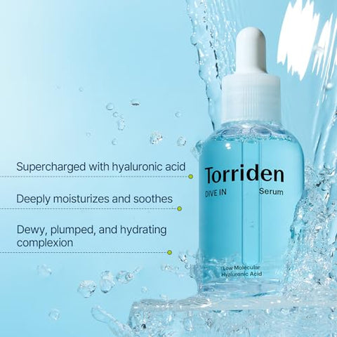 DIVE-IN Serum de Ácido Hialurônico de Baixo Peso Molecular, 50ml | Serum Facial Sem Fragrância para Pele Seca, Desidratada, Oleosa | Cuidados com a Pele Coreanos Veganos, Limpos e Livres de Crueldade - Torriden