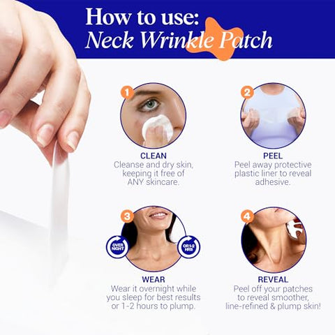 Wrinkles Schminkles - Patches de Silicone Reutilizáveis para Rugas no Pescoço – Redução de Rugas – Tratamento Inovador – Alvo de Rugas – Pads Suavizantes Sensíveis –