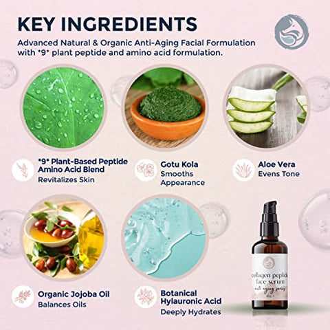 Foxbrim Naturals - Soro Peptídeo de Colágeno para o Rosto – Soro Facial Anti-Envelhecimento, Firmeza, Levantamento e Hidratação