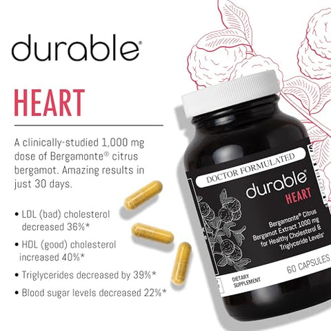 Bergamonte Citrus Bergamot 1,000 mg Extra Forte Durável – Marca Durable Heart
