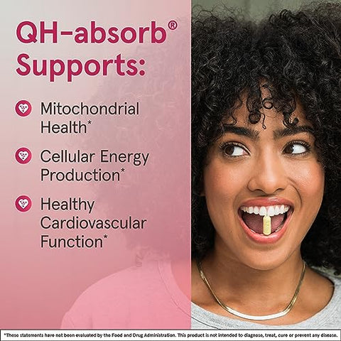 QH-Absorb 200 mg – Co-Q10 Antioxidante Ativo – Suplemento Alimentar – Suporta Produção de Energia Mitocondrial - Jarrow Formulas