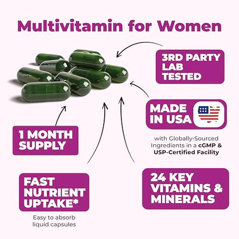 Vimerson Health - Multivitamínico para Mulheres – Completo Multivitamínico Feminino