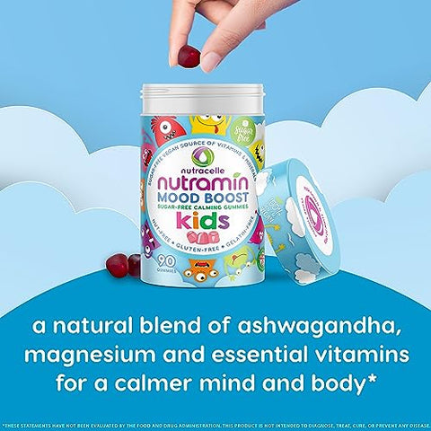 Nutracelle - NUTRAMIN Kids Mood Boost Gummy: Vitamina de Magnésio Citrato Deliciosa e Calmante com Ashwagandha – Marca NUTRAMIN