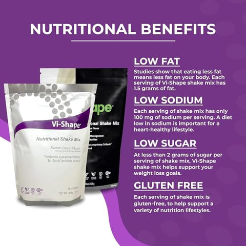 Vi-Shape - Vi Shape Original Shake Nutricional Sabor Creme Doce | 650g (1 Pacote, 24 Porções)