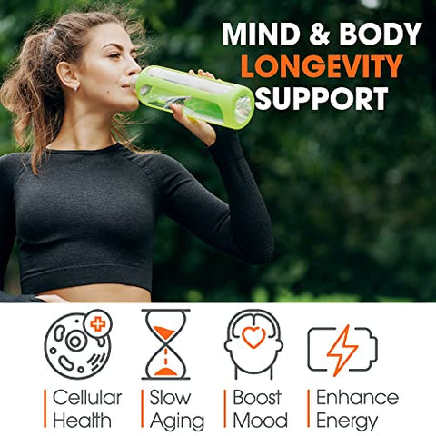 The Genius Brand - Genius Eternal – Cápsulas de Telômeros, Suplemento Anti-Envelhecimento – Ativador NRF2 NADH, Suporte de Células-Tronco para Longevidade, Energia Celular, Metabolismo – 60 Cápsulas