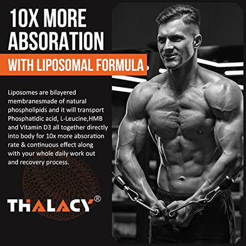 Thalacy - 2000mg Ácido Fosfatídico Lipossomal (PA) | Construtor Muscular, Suplementos de Construção Muscular de Alta Absorção para Homens