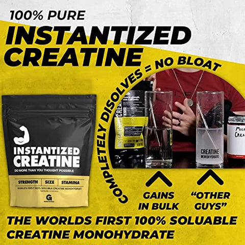 GAINS IN BULK GAINSINBULK.COM - Creatina Monohidratada Instantânea Ganhos em Massa, Primeira Creatina 100% Solúvel do Mundo para Força, Desempenho e Construção Muscular… (30 Porções)