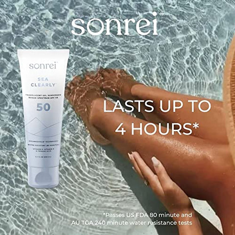 Sea Clearly Premium Gel Protetor Solar Organoshield FPS 50 Rosto e Corpo | UVA, UVB | 100g - Sonrei