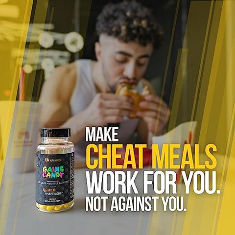 Gains Candy: Pílulas Suplementares para Apoio à Perda de Peso, Construção Muscular, Redução de Gordura Corporal e Aumento de Energia - ALPHA LION