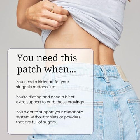 The Patch Remedy - Remendo Metabolise Patches | 30 Remendos Tópicos | À Prova d’Água | Ingredientes Incluindo 5HTP, Extrato de Guaraná, L-carnitina e Lecitina | Duração de 12-24 Horas