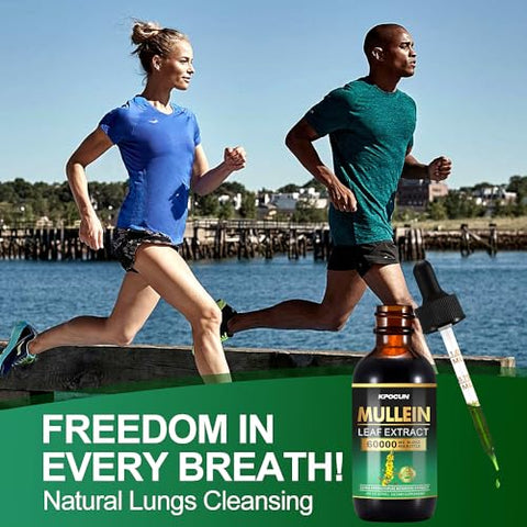 KPOCUN - Gotas de Verbascum para os Pulmões – Limpeza Pulmonar – Extrato de Folha – Suplementos Herbais – Poderoso Verbascum para Suporte Imunológico e Desintoxicação