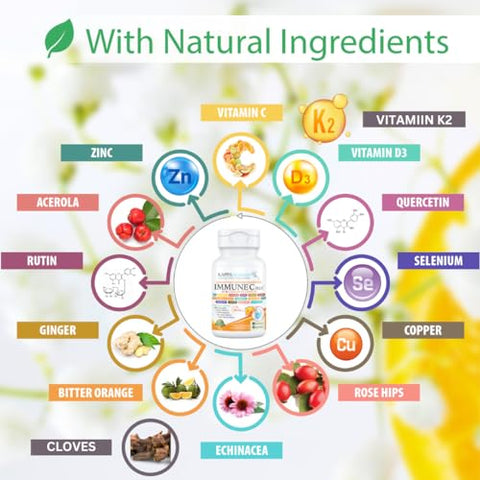 KAPPA NUTRITION - Quercetina 1.000mg, Vitamina C 1.000mg, Zinco 50mg, Vitamina D3 5.000ui, Selênio, Cobre, Acerola, Gengibre, Rutina, Laranja Amarga, Rosa Mosqueta, Equinácea, Imune C Plus