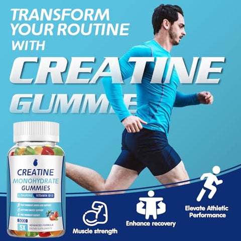 MaxHemp - Gummies de Creatina Monohidratada para Homens e Mulheres Complexo 5000mg – 160 Gummies, Gomitas Creatina 5g Suplemento de Creatina Monohidratada Mastigável para Aumentar o Foco, Força Muscular, Resistência