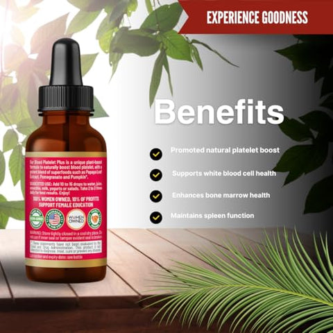 Líquido de Folha de Mamão para Aumento Natural de Plaquetas Sanguíneas – Tintura Líquida 30ml – Impulsionador Natural de Plaquetas Sanguíneas - Herbal Goodness