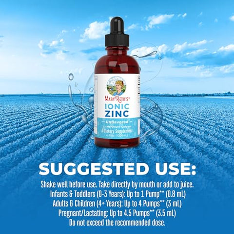 Suplemento de Zinco para Suporte Imunológico Infantil, Zinco Iônico para Crianças – 60ml - MaryRuth Organics