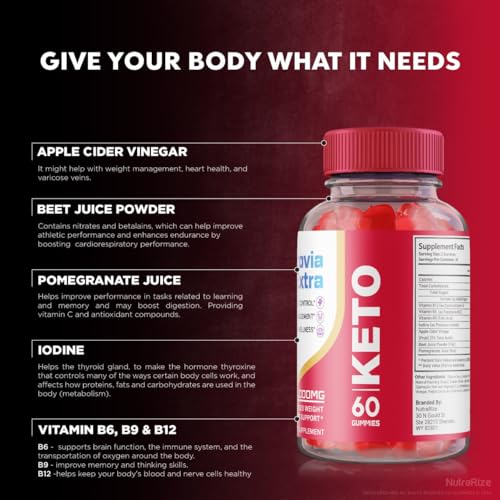 NutraRize - (5 Pacotes) Gomas Extra Ketovia – Gomas Extra ACV Ketovia, Gomas ACV Ketovia para Perda de Peso Avançada, Suplemento de Força Máxima, Goma Keto ACV Ketovia, Keto Via Extra