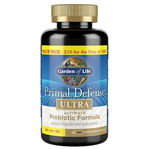 Probióticos Primal Defense Ultra 216 Cápsulas Suplemento de Zinco 30mg Alta Potência 60 Cápsulas - Garden of Life