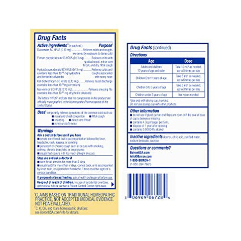 Chestal Xarope Adulto para Congestão Nasal e Torácica, Coriza e Alívio de Dor de Garganta – 200 ml - Boiron