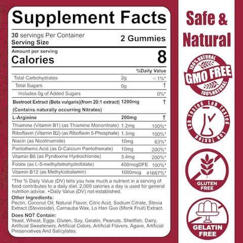 Nextdia - Gomas de Beterraba – Deliciosas e Nutritivas – 100% Natural – Marca: Beet Boost – 60 g