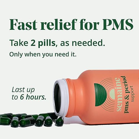 Semaine - PMS: Alívio dos Sintomas Menstruais – Fórmula Natural – 30 cápsulas