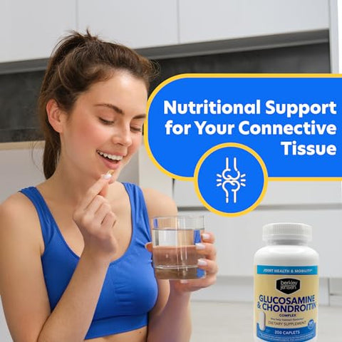 berkley jensen - Berkley Jensen Complexo de Glucosamina Condroitina MSM Boswellia – Suplemento Dietético Avançado de Triplo Fortalecimento para Articulações, Ligamentos, Tendões, Ossos e Suporte de Tecido Conjuntivo, 200g