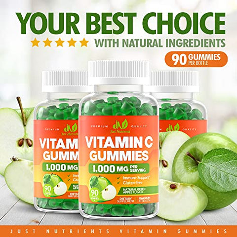 Just Nutrients - Vitamina C 1000mg Gummies para Adultos – Fortaleça sua saúde com deliciosos gummies!