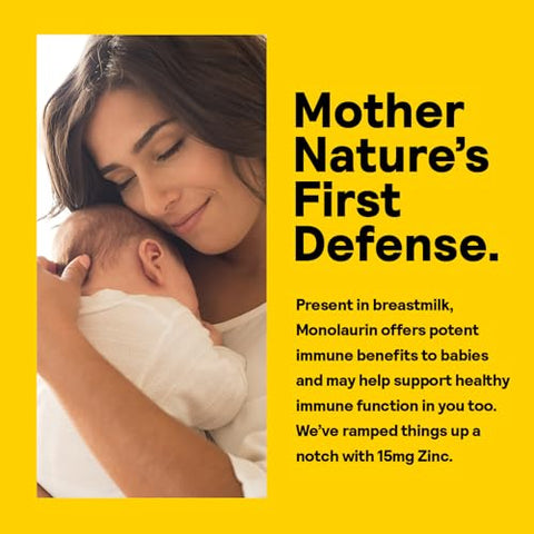 Nature's Life - Nature’s Life Monolaurin Plus Zinc – Suporte Imunológico com 936mg de Monolaurina de Coco Cru, 15mg de Zinco, Promove Saúde Intestinal, Flora Intestinal Equilibrada, Garantia de 60 Dias, 45 Porções