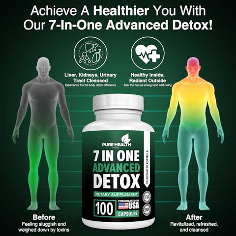 Pure Health Brands - 7-em-1 Limpeza Completa do Corpo – Fórmula Avançada – Detox – 500ml