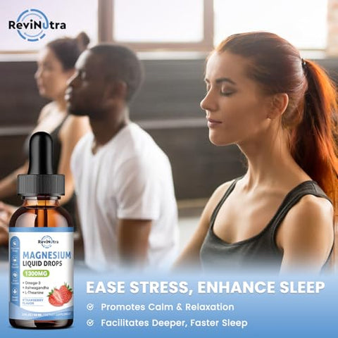 ReviNutra - 2 Frascos de Gotas de Magnésio Glicinato Líquido com Taurato – Marca X, 60ml/g