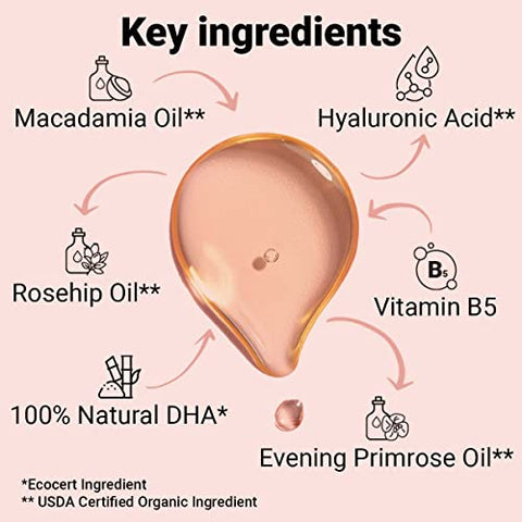 GOLDEN STAR BEAUTY - Bronzeador Facial – Sérum Autobronzeador com Ácido Hialurônico e Óleos Orgânicos, Melhores Vendedores de Autobronzeadores, Autobronzeador Facial para um Brilho Natural de Beijo de Sol, Hidratante Autobronzeador, 60 ml (Leve…)