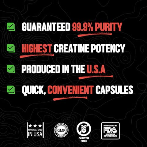 Pílulas de Creatina Monohidratada, 5g por Porção, Dose Clínica para Apoiar o Crescimento Muscular Magro e Recuperação - Huge Supplements