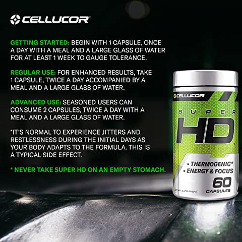 Super HD para Homens – Queime gordura e aumente a energia | 60 cápsulas | 60g - Cellucor