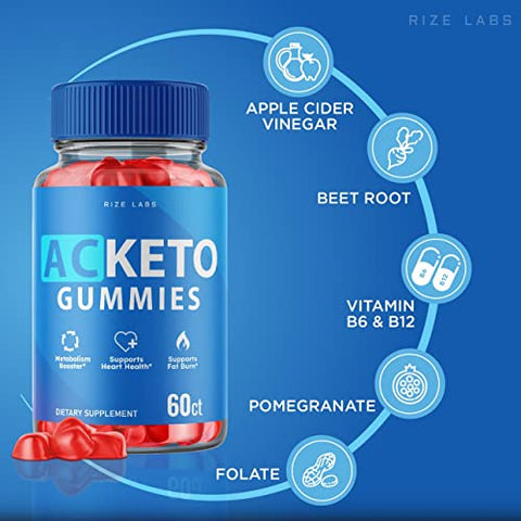 rize labs - (5 Pacotes) Gomas AC Keto – Gomas AC Keto para Suporte Avançado à Perda de Peso Fórmula de Força Máxima Keto ACV Energia 1000MG ACV Plus Gummy Transform Pastillas Gomitas (300 Gomas)