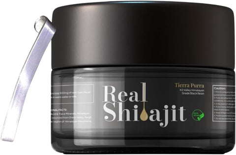 TIERRA PURRA - Shilajit Puro do Himalaia – Resina Orgânica 30g, 60 Porções | Minerais Traços para Metabolismo e Suporte Imunológico