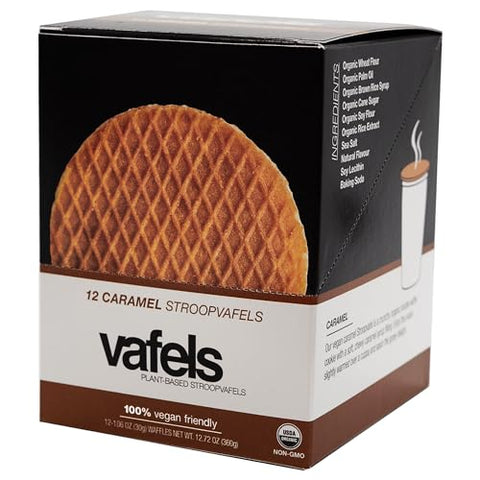 Vafels - VAFELS Stroopwafel Vegano à Base de Plantas – Stroopwafel Orgânico para Exercícios – 100g