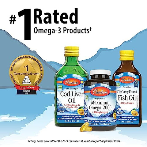 Elite DHA Gems, 1000 mg DHA, Captura Selvagem, Fonte Sustentável, Função Cerebral - Carlson