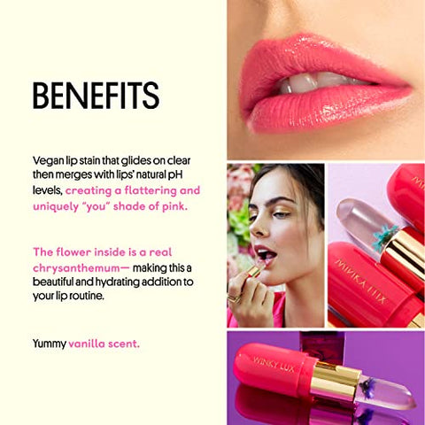 Flower Balm – Bálsamo Labial pH, Batom que Muda de Cor e Bálsamo Labial Tingido, Vegano – 10g - Winky Lux