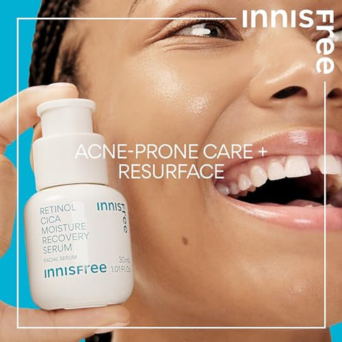 innisfree Serum de Recuperação de Hidratação Retinol Cica com Ácido Salicílico e Cica, Serum Calmante Coreano Suave (Embalagem Pode Variar)