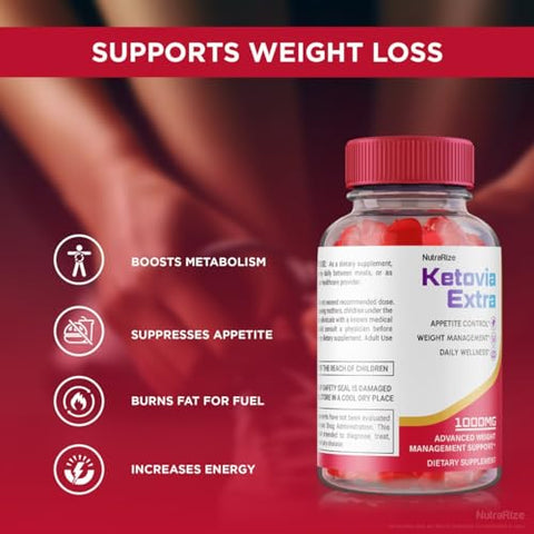 NutraRize - (5 Pacotes) Gomas Extra Ketovia – Gomas Extra ACV Ketovia, Gomas ACV Ketovia para Perda de Peso Avançada, Suplemento de Força Máxima, Goma Keto ACV Ketovia, Keto Via Extra