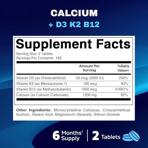 Suplemento de Cálcio 1200mg com D3 e K2 – Fortaleça seus ossos - Vitamatic