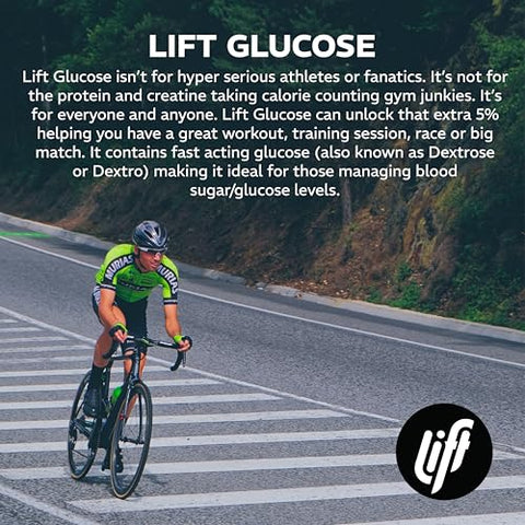 Glucose | Comprimidos Energéticos de Glicose de Ação Rápida | Framboesa | Tubo com 10 un (Pacote com 12) - Lift