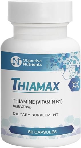 Objective Nutrients - Thiamax Vitamin B1 (TTFD) Cápsulas, 100mg, 60 unidades – Sem Aditivos ou Agentes de Fluxo