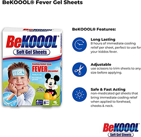 Gel Refrescante Infantil em Lenços de Gel Macio, 4 Unidades por Caixa (6 Caixas) - BeKoool