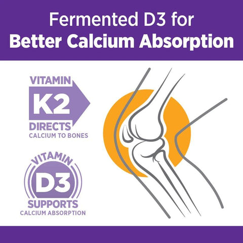 Suplemento de Cálcio para Fortalecimento Ósseo com Alimentos Integrais, Vitamina K2 D3 Magnésio, Vegetariano, Sem Glúten 90 Comprimidos (1 Mês de Fornecimento) - New Chapter
