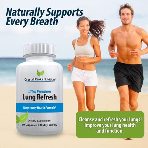 CRYSTAL PEAKS NUTRITION - Lung Refresh – Alívio para os Pulmões | Fórmula Natural | 60 cápsulas | 500mg