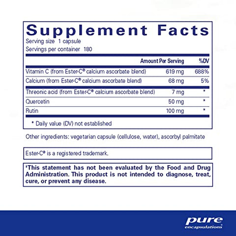 Ester-C: Vitamina C em Pó de Alta Absorção  Líder em Saúde - Pure Encapsulations